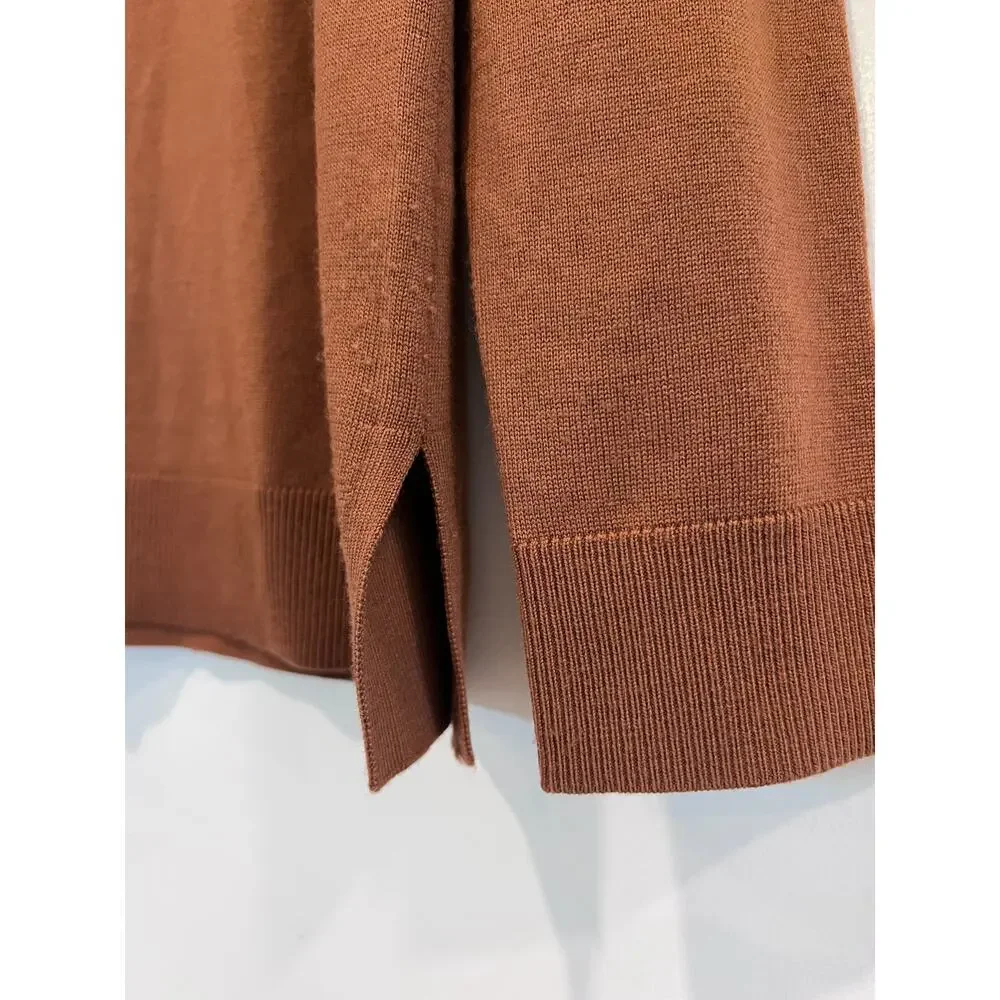 Banana Republic 100% Merino Wool Crewneck Sweater Rust Orange Men's Medium M